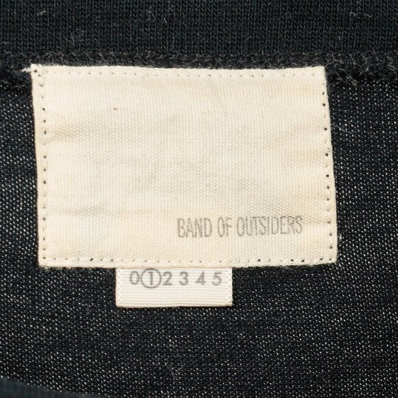 Band of Outsiders Black & White Striped Cotton 3/4-Sleeve T-Shirt - Picture 8 of 10